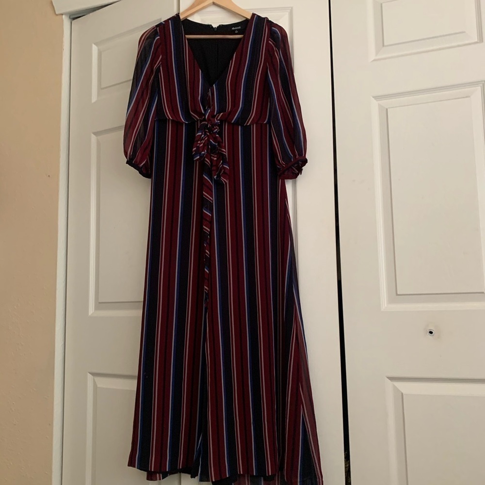 Madewell wrap around maxi stripped dress